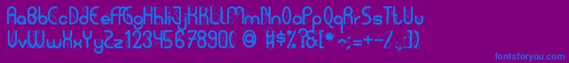 Pycuafodi-Schriftart – Blaue Schriften auf violettem Hintergrund