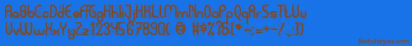 Pycuafodi Font – Brown Fonts on Blue Background