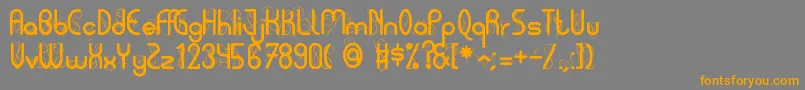 Pycuafodi-Schriftart – Orangefarbene Schriften auf grauem Hintergrund