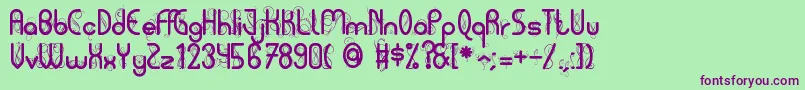 Pycuafodi Font – Purple Fonts on Green Background