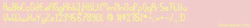 Pycuafodi Font – Yellow Fonts on Pink Background