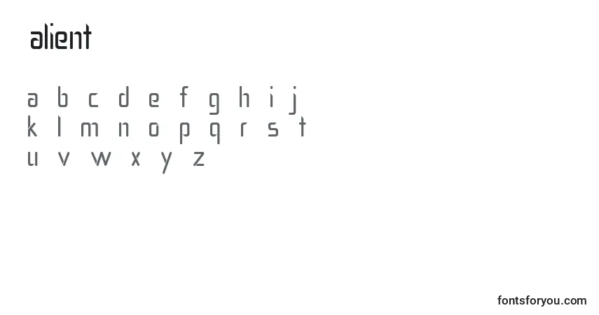 Czcionka Salient – alfabet, cyfry, specjalne znaki