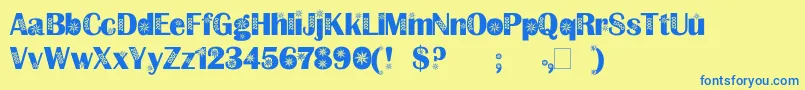 Fonte MilleniumStar – fontes azuis em um fundo amarelo