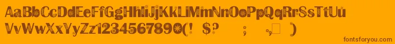 fuente MilleniumStar – Fuentes Marrones Sobre Fondo Naranja