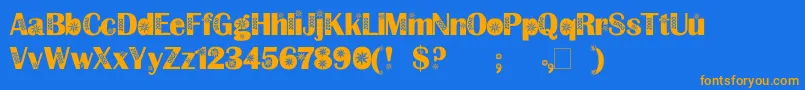 MilleniumStar Font – Orange Fonts on Blue Background