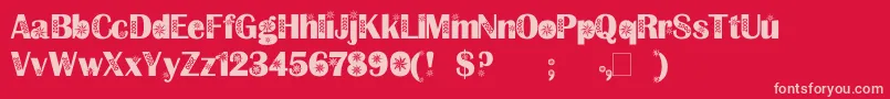 MilleniumStar Font – Pink Fonts on Red Background