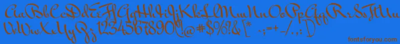 Police MrbedfortRegular – polices brunes sur fond bleu