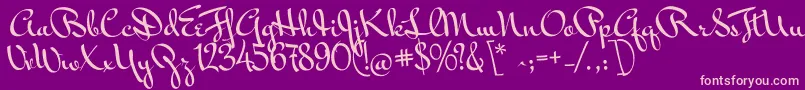 Fonte MrbedfortRegular – fontes rosa em um fundo violeta