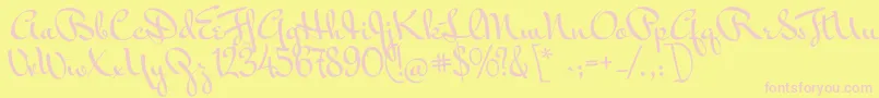 Police MrbedfortRegular – polices roses sur fond jaune