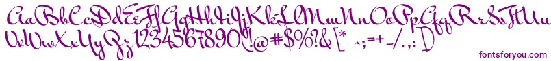 Подробнее о шрифте MrbedfortRegular Шрифт MrbedfortRegular – фиолетовые шрифты на белом фоне