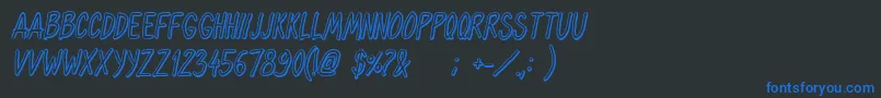 OhmariaShadowItalic Font – Blue Fonts on Black Background