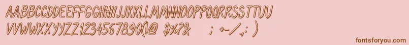 OhmariaShadowItalic Font – Brown Fonts on Pink Background
