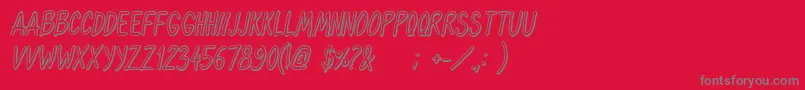 OhmariaShadowItalic Font – Gray Fonts on Red Background