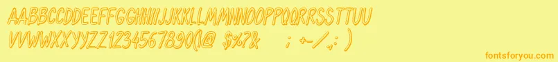 OhmariaShadowItalic Font – Orange Fonts on Yellow Background