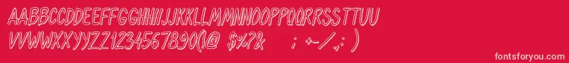 OhmariaShadowItalic Font – Pink Fonts on Red Background