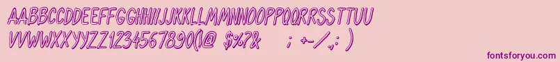 OhmariaShadowItalic-Schriftart – Violette Schriften auf rosa Hintergrund