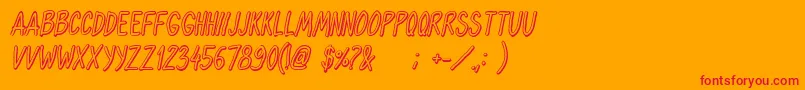 OhmariaShadowItalic Font – Red Fonts on Orange Background