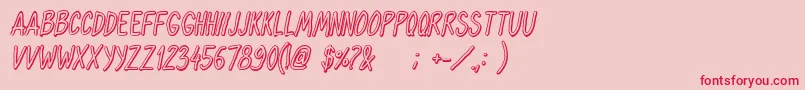 OhmariaShadowItalic Font – Red Fonts on Pink Background