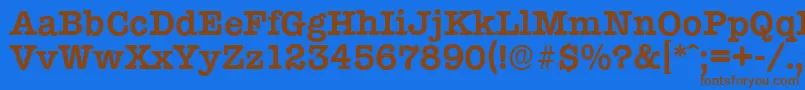 TypewriterserialBold Font – Brown Fonts on Blue Background
