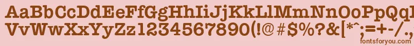 TypewriterserialBold Font – Brown Fonts on Pink Background