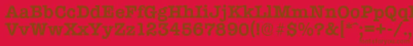 TypewriterserialBold-fontti – ruskeat fontit punaisella taustalla