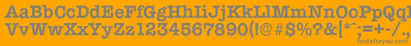 TypewriterserialBold Font – Gray Fonts on Orange Background