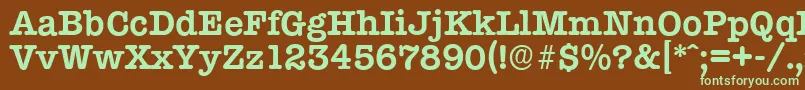 Шрифт TypewriterserialBold – зелёные шрифты на коричневом фоне