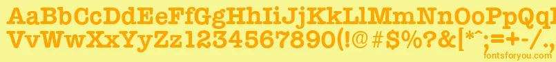 TypewriterserialBold Font – Orange Fonts on Yellow Background