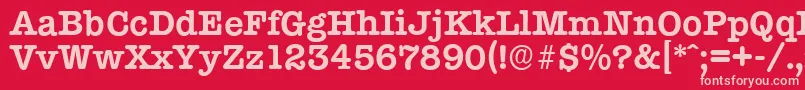 TypewriterserialBold Font – Pink Fonts on Red Background