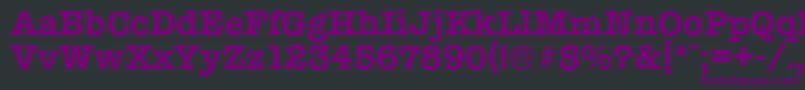 TypewriterserialBold Font – Purple Fonts on Black Background