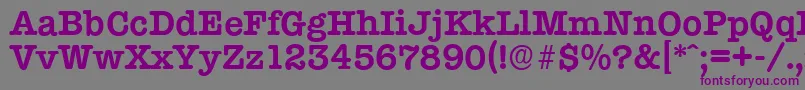 TypewriterserialBold Font – Purple Fonts on Gray Background