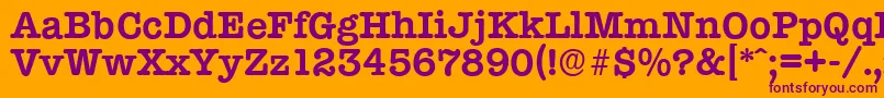 TypewriterserialBold Font – Purple Fonts on Orange Background