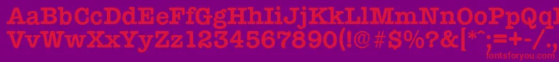 TypewriterserialBold Font – Red Fonts on Purple Background