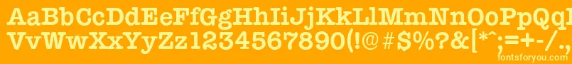 TypewriterserialBold Font – Yellow Fonts on Orange Background