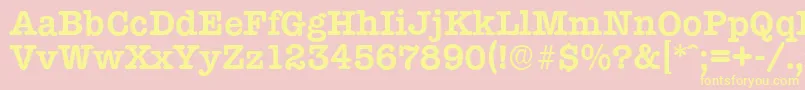 TypewriterserialBold Font – Yellow Fonts on Pink Background