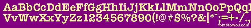 TypewriterserialBold Font – Yellow Fonts on Purple Background
