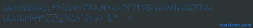 フォントGrind – 黒い背景に青い文字