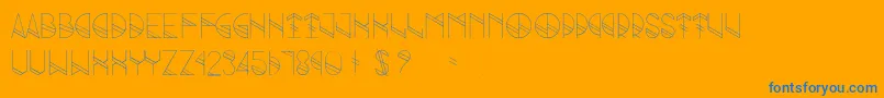 フォントGrind – オレンジの背景に青い文字