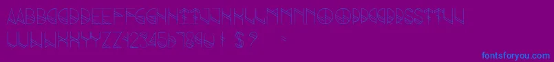 フォントGrind – 紫色の背景に青い文字