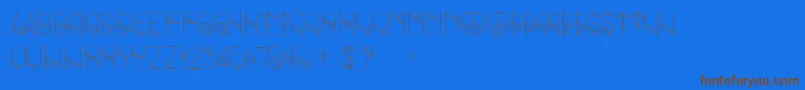 フォントGrind – 茶色の文字が青い背景にあります。