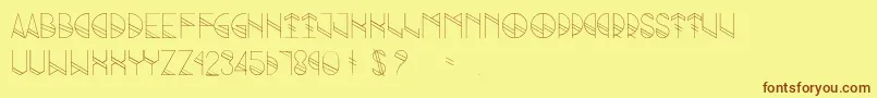 フォントGrind – 茶色の文字が黄色の背景にあります。