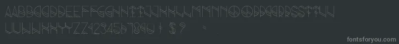 Grind-fontti – harmaat kirjasimet mustalla taustalla