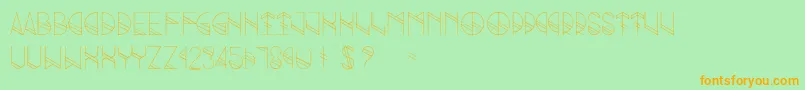 Grind-fontti – oranssit fontit vihreällä taustalla
