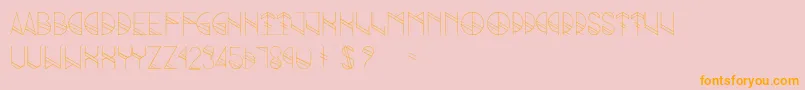 フォントGrind – オレンジの文字がピンクの背景にあります。