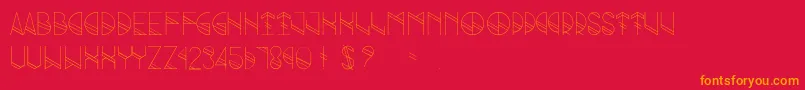 フォントGrind – 赤い背景にオレンジの文字