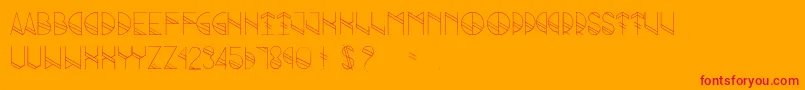 Grind-Schriftart – Rote Schriften auf orangefarbenem Hintergrund