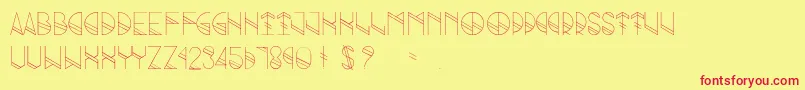 Grind-fontti – punaiset fontit keltaisella taustalla