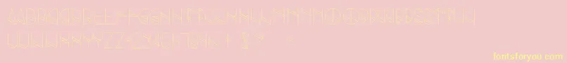 Grind-fontti – keltaiset fontit vaaleanpunaisella taustalla