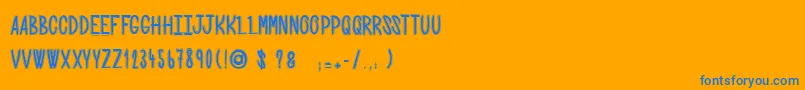 SpookyNight Font – Blue Fonts on Orange Background