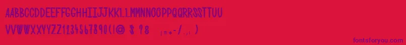 SpookyNight Font – Purple Fonts on Red Background